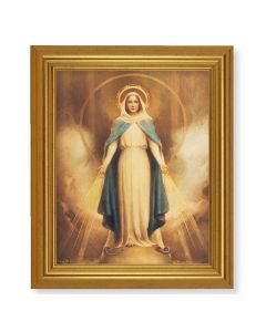 10" x 12" Gold Leaf Finish Beveled Frame with 8" x 10" Miraculous Mary Textured Art