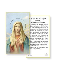 Immaculate Heart of Mary Holy Card in Spanish
