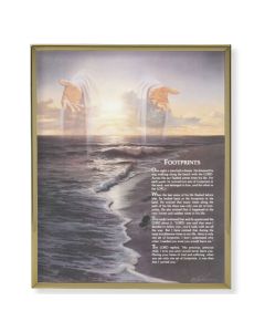 8" x 10" Gold Plaque Frame with a Footprints Print