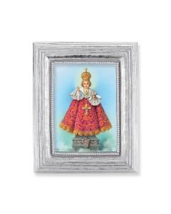 3 3/4" x 4 1/2" Silver Frame with a Infant of Prague Print-P65