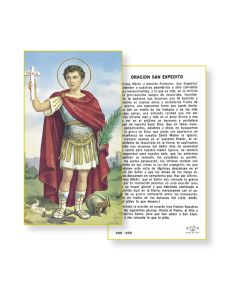 Saint Expedito Holy Card in Spanish