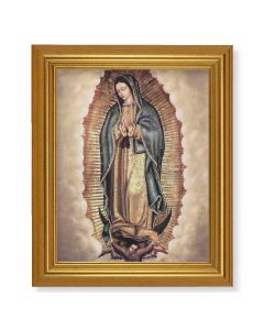 10" x 12" Gold Leaf Finish Beveled Frame with 8" x 10" Our Lady of Guadalupe Textured Art