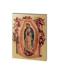 Our Lady of Guadalupe Textured Wood Plaque