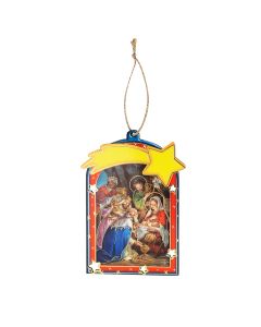 4" Christmas Nativity Scene with the 3 Kings Hanging Ornaments. Sets of 3