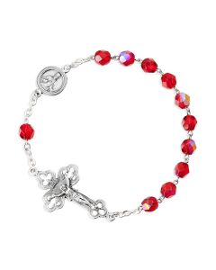 6mm One Decade Kant Tangle Ruby Aurora Borealis Bead Rosary