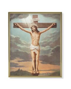 8" x 10" Gold Plaque Frame with a Crucifixion Print