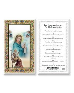 Ten Commandments for Highway Safety Laminated Holy Card
