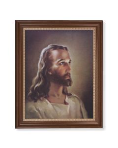 13 1/2" x 16 9/16" Walnut Finished Frame with 11" x 14" Sallman: Head of Christ Textured Art