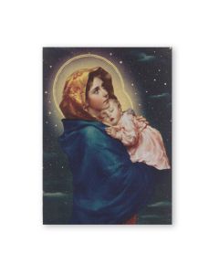 3" x 4" Madonna of the Street Gold Embossed Wood Plaque