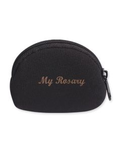 Black Neoprene Rosary Case, Gold Stamped with My Rosary