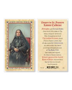 Prayer to St Frances Cabrini Laminated Holy Card. Inc. of 25