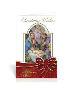 Nativity with an Angel Christmas Greeting Cards