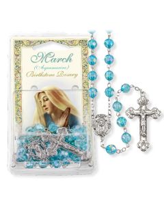 March Aqua Birthstone Rosary-P65