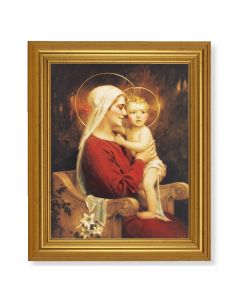 10" x 12" Gold Leaf Finish Beveled Frame with 8" x 10" Madonna and Child Textured Art