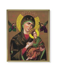 11" x 14" Gold Plaque Frame with a Our Lady of Perpetual Help Print