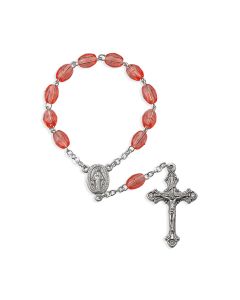 One Decade Pink Bead Rosary