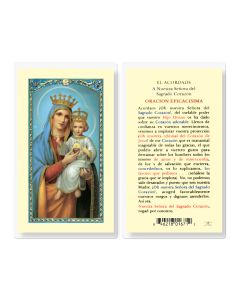 Nuestra Senora del Sagrado Corazon Holy Card