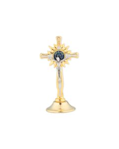 2 1/2" Standing Two Tone Crucifix with IHS Sunburst