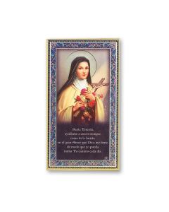Saint Therese the Little Flower Plaque with Prayer in Spanish
