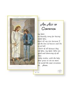 Pardoning Girl Act of Contrition Holy Card 