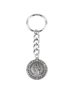 Saint Christopher and Stella Maris Medal Keychain