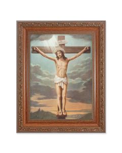 8.25" x 10.25" Ornate Wood Frame with a 6" x 8" Crucifixion Print