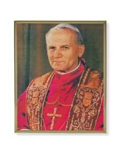 8" x 10" Gold Plaque Frame with a St. Pope John Paul II Print