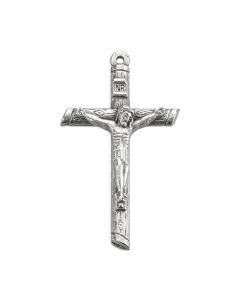 1 1/2" Log Style Metal Crucifix