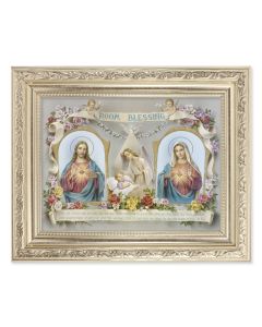 8.25" x 10.25" Silver Ornate Frame with a 6" x 8" Baby Room Blessing SHJ-IHM Print