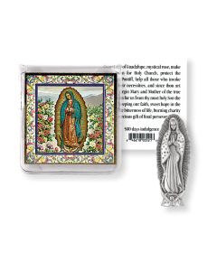 Our Lady of Guadalupe Pocket Statue with Holy Card in a Clear Pouch-P65