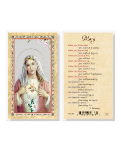 Mary When You Follow Her Laminated Holy Card. Inc. of 25