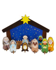 11 Pc. Wooden Children's Buildable Nativity Kit