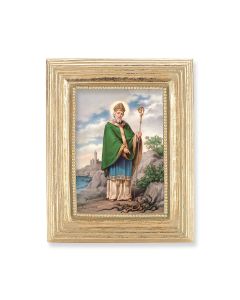 3 3/4" x 4 1/2" Gold Frame with a Saint Patrick Print-P65