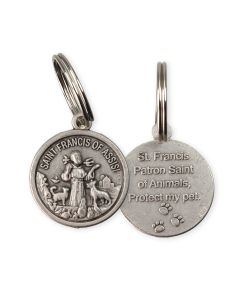 Pewter Saint Francis Pet Medal Tag with Blessing