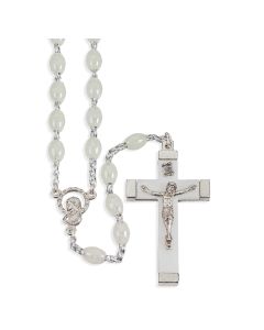 Luminous Acrylic Bead Rosary with Metal Bound Crucifix