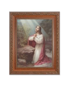 8.25" x 10.25" Ornate Wood Frame with a 6" x 8" Christ on Mount Olive Print