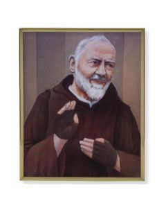 8" x 10" Gold Plaque Frame with a Saint Pio Print
