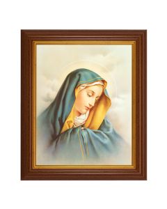 10 1/2" x 12 1/2" Walnut Finish Beveled Frame with 8" x 10" Our Lady of Sorrows Textured Art