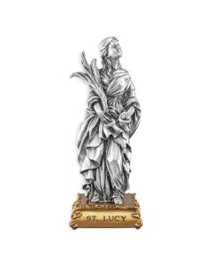 4 1/2" Pewter Saint Lucy Statue, Gift Boxed-P65