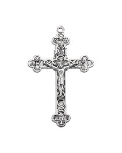 2 1/4" Antiqued Silver Oxidized Trinity Crucifix with 4 Evangelists