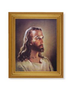 10" x 12" Gold Leaf Finish Beveled Frame with 8" x 10" Sallman- Head of Christ Textured Art