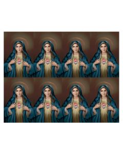 Aurora Immaculate Heart of Mary Eight-Up Micro Perforated Holy Cards
