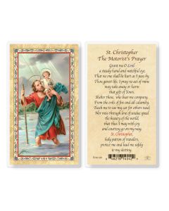 St Christopher - Motorist Prayer Laminated Holy Card. Inc. of 25