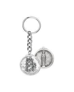 Saint Christopher and Our Lady of the Highway Medal Keychain