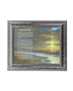 10 1/2" x 12 1/2" Grey Oak Finish Frame with an 8" x 10" Footprints Print