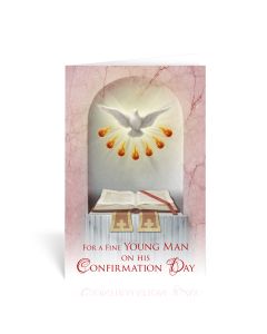 Holy Spirit Confirmation Greeting Card with a Bible for Young Man
