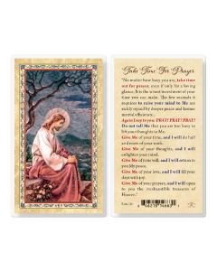Take Time For Prayer Laminated Holy Card. Inc. of 25