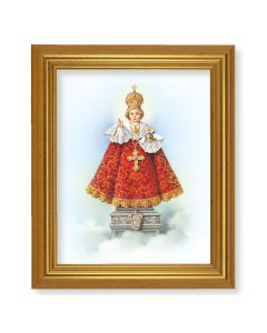 10" x 12" Gold Leaf Finish Beveled Frame with 8" x 10" Infant of Prague Textured Art
