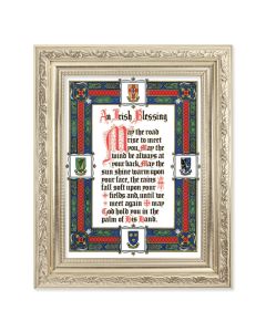 8.25" x 10.25" Silver Ornate Frame with a 6" x 8" Irish Blessing Print