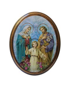 Holy Family Oval Wood Plaque